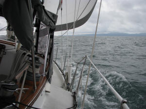 View from Stern Looking Forward - Leeward Side